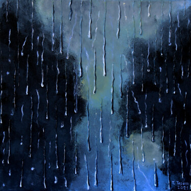 Peinture intitulée "The Rain Outside a…" par Tetiana Teresh, Œuvre d'art originale, Acrylique