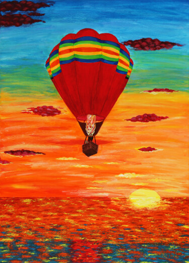 Painting titled "In the sky for a dr…" by Tetiana Teresh, Original Artwork, Acrylic