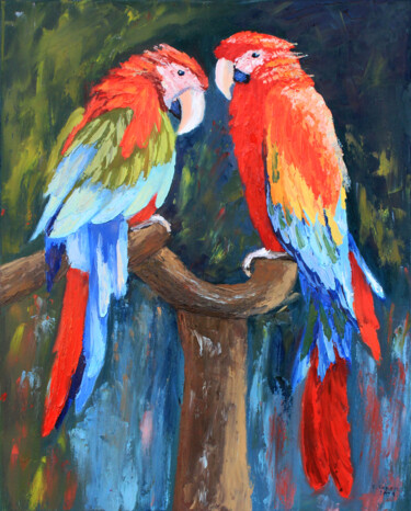 Painting titled "The serious talk" by Tetiana Teresh, Original Artwork, Oil