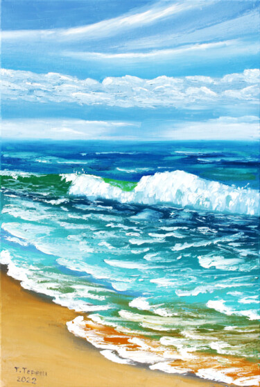 Painting titled ""A surf"" by Tetiana Teresh, Original Artwork, Oil