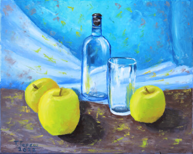 Painting titled ""Apple still life"" by Tetiana Teresh, Original Artwork, Oil