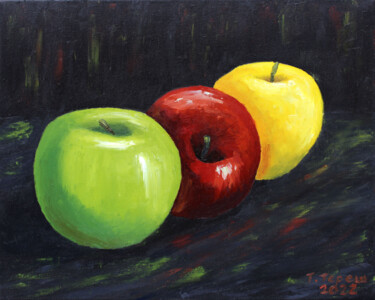 Malerei mit dem Titel ""Apples"" von Tetiana Teresh, Original-Kunstwerk, Öl