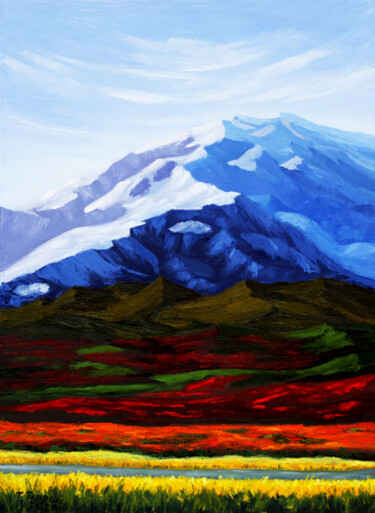 Painting titled ""Mountains landscap…" by Tetiana Teresh, Original Artwork, Oil