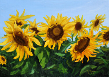 Peinture intitulée ""Sunflowers"" par Tetiana Teresh, Œuvre d'art originale, Huile