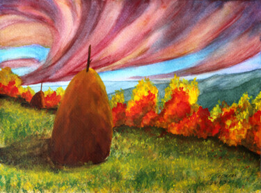 Pintura intitulada ""Colors of Autumn"" por Tetiana Teresh, Obras de arte originais, Aquarela