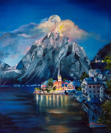 Pintura titulada ""HALLSTATT. AUSTRIA…" por Tetiana Tiplova, Obra de arte original, Oleo