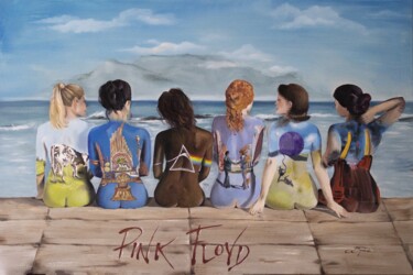 Peinture intitulée "''PINK FLOYD''" par Tetiana Tiplova, Œuvre d'art originale, Huile