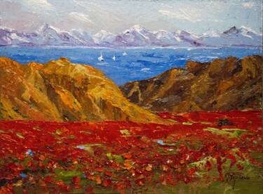 Painting titled ""THE POPPY FIELD IN…" by Tetiana Tiplova, Original Artwork, Oil