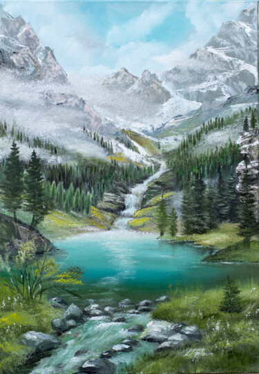 Картина под названием ""Mountains of Switz…" - Tetiana Tiplova, Подлинное произведение искусства, Масло