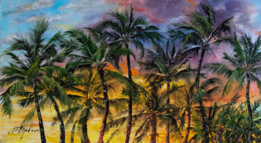 Pintura intitulada ""PALM TREES"" por Tetiana Tiplova, Obras de arte originais, Óleo