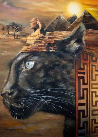 Malarstwo zatytułowany „"POWER OF EGYPT"” autorstwa Tetiana Tiplova, Oryginalna praca, Olej