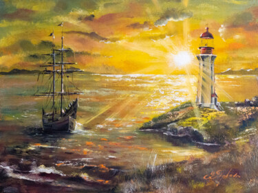 Painting titled ""HOME COMING"" by Tetiana Tiplova, Original Artwork, Oil