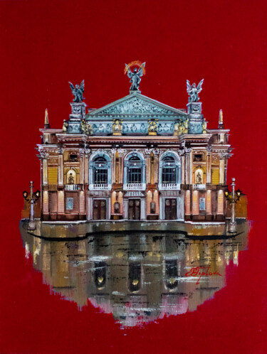 Schilderij getiteld ""LVIV NATIONAL OPER…" door Tetiana Tiplova, Origineel Kunstwerk, Olie