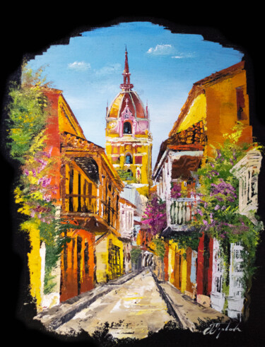 Painting titled ""COLOMBIA. CARTAGEN…" by Tetiana Tiplova, Original Artwork, Oil