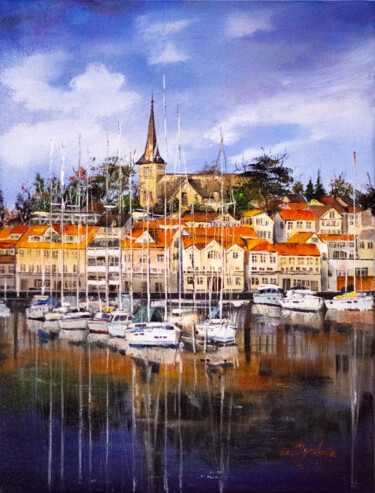 Painting titled ""GRIMSTAD. NORWAY"" by Tetiana Tiplova, Original Artwork, Oil