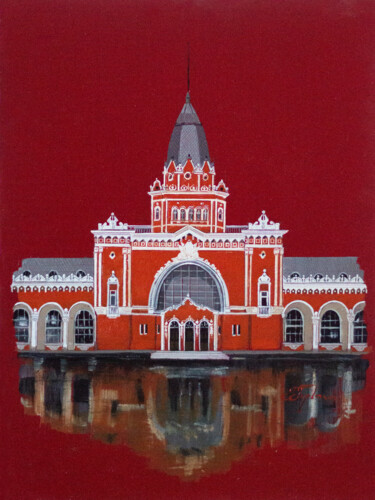 Malerei mit dem Titel "" Railway Station.…" von Tetiana Tiplova, Original-Kunstwerk, Öl