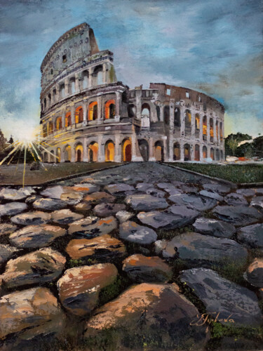 Schilderij getiteld ""COLOSSEUM. ROME. I…" door Tetiana Tiplova, Origineel Kunstwerk, Olie