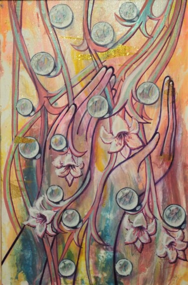 Pintura titulada "Воспоминание о коло…" por Tetiana Velyka, Obra de arte original, Acrílico Montado en Panel de madera