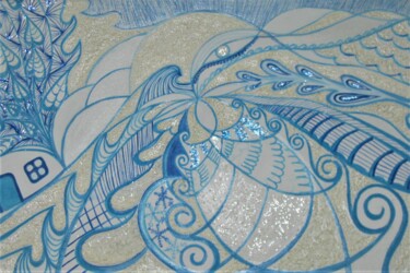 Картина под названием "Ранок Йоля" - Tetiana Velyka, Подлинное произведение искусства, Акрил Установлен на Деревянная рама д…