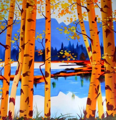 Schilderij getiteld "herfst" door Tetiana Gorbachenko, Origineel Kunstwerk, Olie