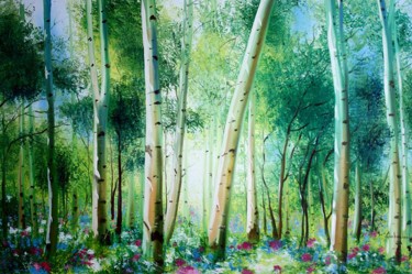 Schilderij getiteld "Forest" door Tetiana Gorbachenko, Origineel Kunstwerk, Olie