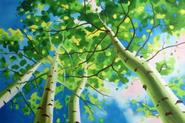 Schilderij getiteld "Trees" door Tetiana Gorbachenko, Origineel Kunstwerk, Olie