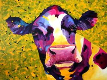 Schilderij getiteld "Cow" door Tetiana Gorbachenko, Origineel Kunstwerk, Acryl