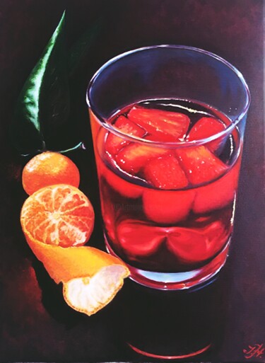 Painting titled "Fruit Cocktail Jell…" by Tetyana Hamilton, Original Artwork, Oil