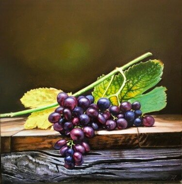 Malerei mit dem Titel "Grape Passion" von Tetyana Hamilton, Original-Kunstwerk, Öl Auf Keilrahmen aus Holz montiert