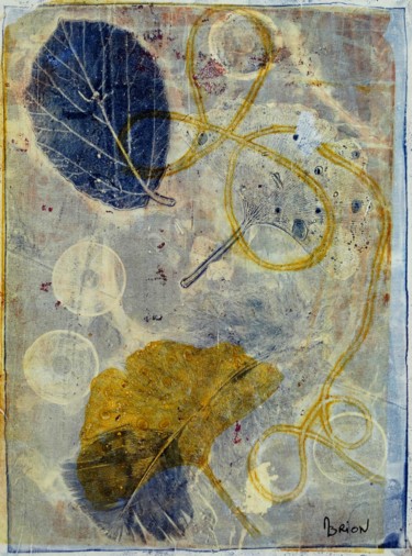 Printmaking titled "Impression bleue (g…" by Martine Brion, Original Artwork