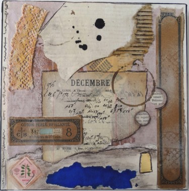 Décembre Collages intitulée "Décembre" par Martine Brion, Œuvre d'art originale,