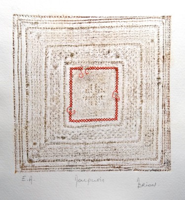 Gravures & estampes intitulée "Marquoir" par Martine Brion, Œuvre d'art originale