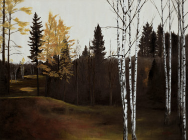 「November」というタイトルの絵画 Tudor Gaftonによって, オリジナルのアートワーク, オイル ウッドストレッチャーフレームにマウント
