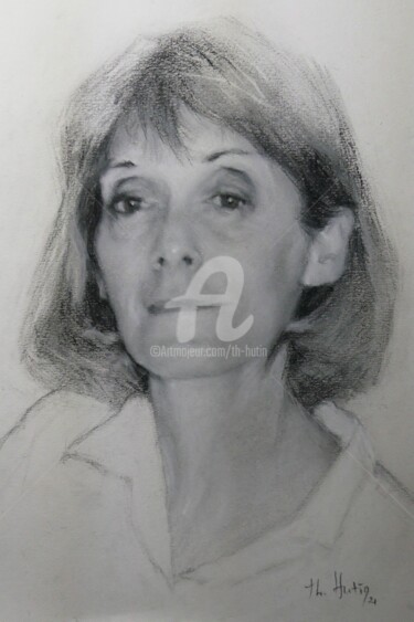 Dessin intitulée "Jackie  (2)" par Th. Hutin, Œuvre d'art originale, Pastel