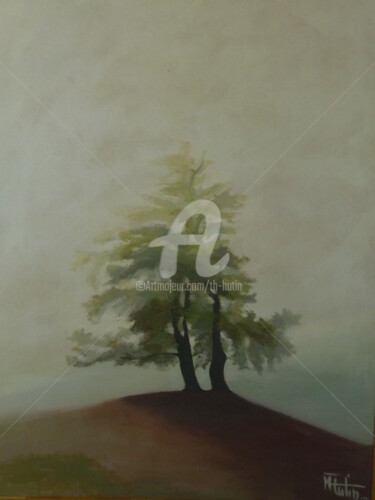 Painting titled "l-arbre" by Th. Hutin, Original Artwork, Acrylic