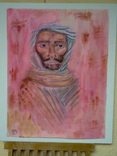 Peinture intitulée "le berbere" par Thach Thisanh, Œuvre d'art originale, Huile