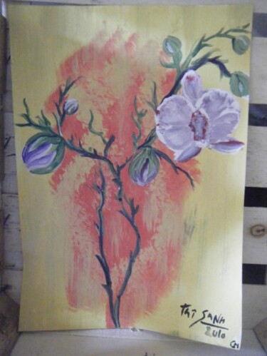 Peinture intitulée "orchidés" par Thach Thisanh, Œuvre d'art originale