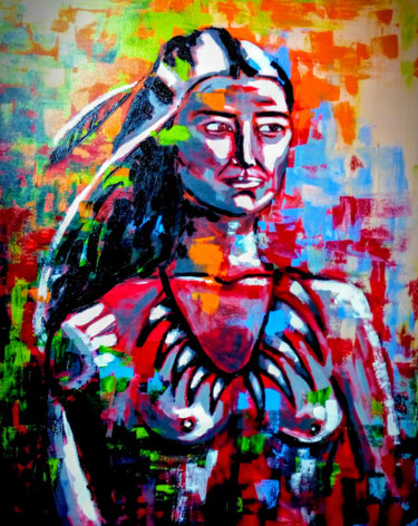 Painting titled "SERENA" by Thaís Coelho, Original Artwork, Acrylic