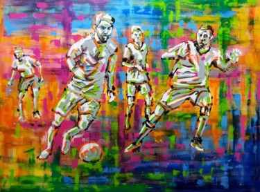 Malarstwo zatytułowany „FOOTBALL” autorstwa Thaís Coelho, Oryginalna praca, Akryl