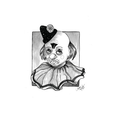 Dibujo titulada "Sour Clow" por Thaís Melo, Obra de arte original, Tinta