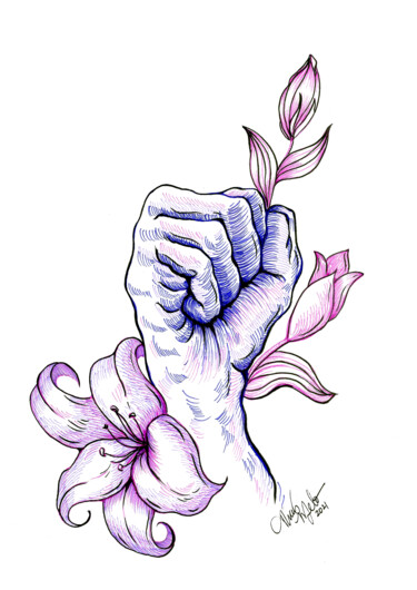 Drawing titled "Strength and Delica…" by Thaís Melo, Original Artwork, Marker