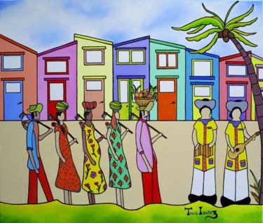 Pintura intitulada "VIAJANTES" por Thaís Gomez "Arte Tropical", Obras de arte originais