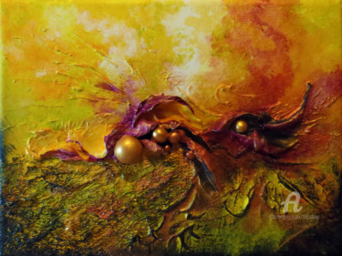 Peinture intitulée "Aurea" par Thaïs, Œuvre d'art originale, Acrylique