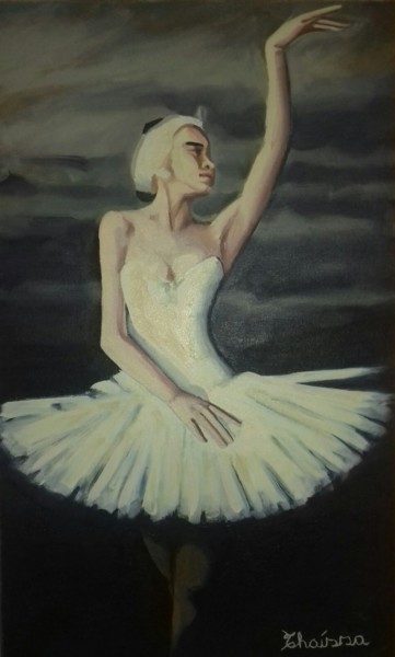 Painting titled "Bailarina" by Thaíssa, Original Artwork, Oil