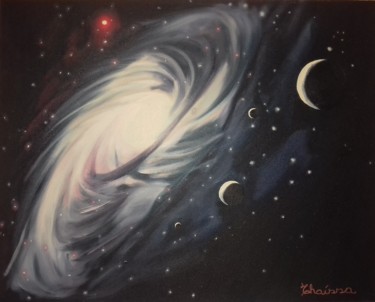 Peinture intitulée "Galáxia" par Thaíssa, Œuvre d'art originale, Huile