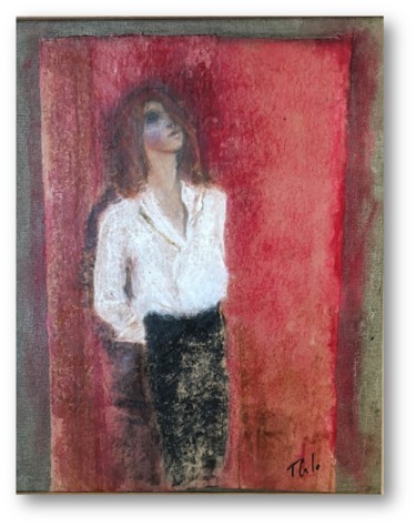 Peinture intitulée "Eléonore silhouette" par Thalie Cardo, Œuvre d'art originale, Pastel