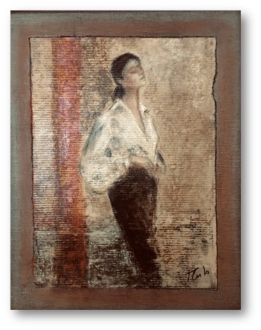 Pittura intitolato "Hélene silhouette" da Thalie Cardo, Opera d'arte originale, Pastello