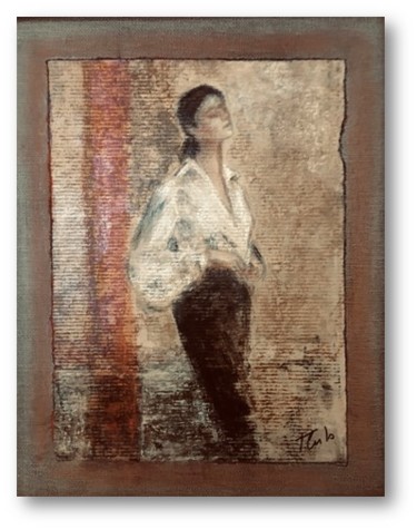 Painting titled "Hélene silhouette" by Thalie Cardo, Original Artwork, Pastel