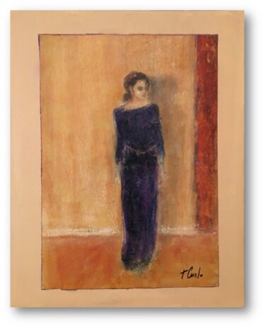 Dessin intitulée "TIFANIE Silhouette" par Thalie Cardo, Œuvre d'art originale, Pastel