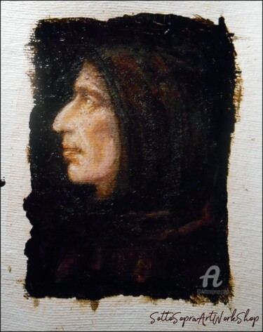 Painting titled "Savonarola Portrait…" by Thalita Tonon (SottoSopra), Original Artwork, Oil